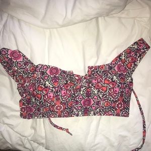 billabong red and pink boho print bikini